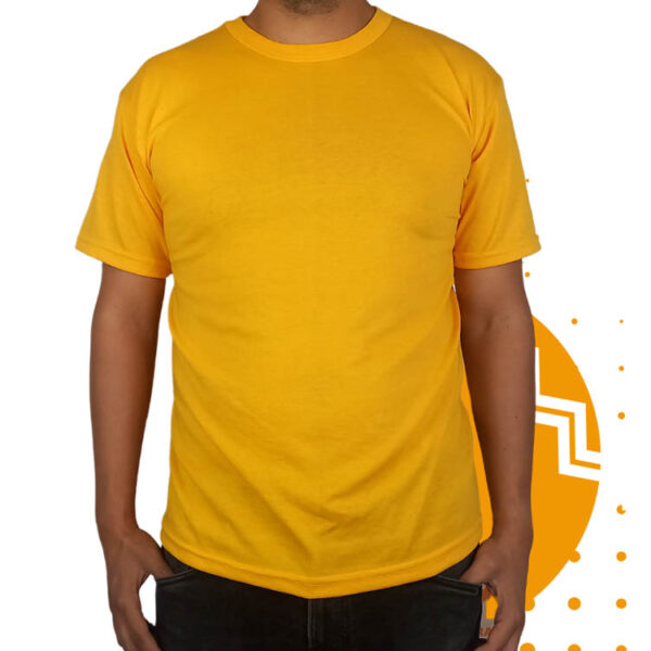 Playera campaña amarillo hombre. Ideal para personalizar con tu logo o eslogan.
