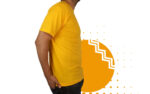 Playera campaña amarillo hombre. Ideal para personalizar con tu logo o eslogan.