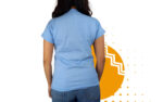 Playera cuello redondo azul cielo para mujer. Ideal para personalizar con tu logo.