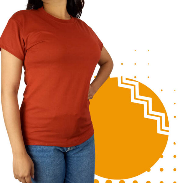 Playera cuello redondo mujer ladrillo. Ideal para personalizar con tu logo.