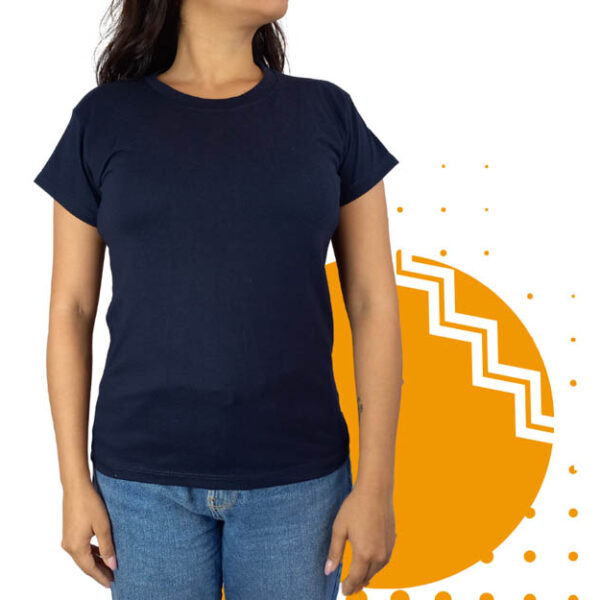 Playera cuello redondo mujer azul marino. Ideal para personalizar con tu logo.