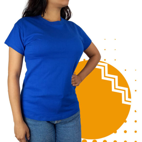 Playera cuello redondo mujer azul rey. Ideal para personalizar con tu logo.
