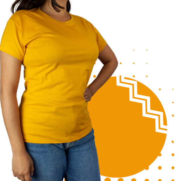 Playera cuello redondo mujer amarillo. Ideal para personalizar con tu logo.