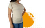 Playera cuello redondo mujer hueso. Ideal para personalizar con tu logo.