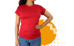 Playera cuello redondo mujer rojo. Ideal para personalizar con tu logo.