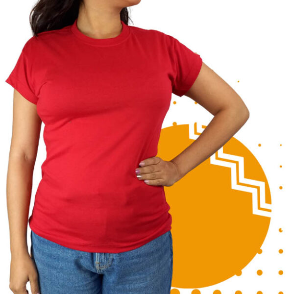 Playera cuello redondo mujer rojo. Ideal para personalizar con tu logo.