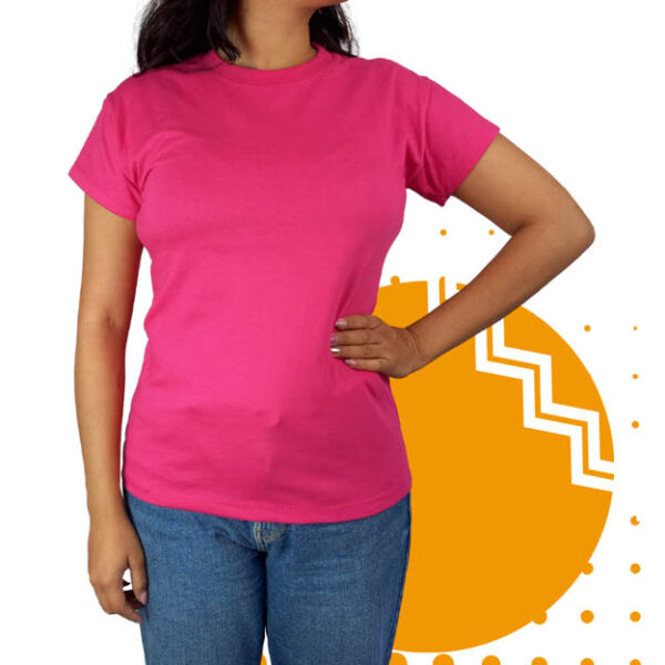 Playera cuello redondo mujer rosa mexicano. Ideal para personalizar con tu logo.