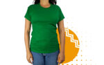 Playera cuello redondo mujer verde bandera. Ideal para personalizar con tu logo.