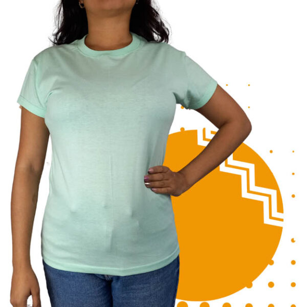 Playera cuello redondo mujer verde menta. Ideal para personalizar con tu logo.