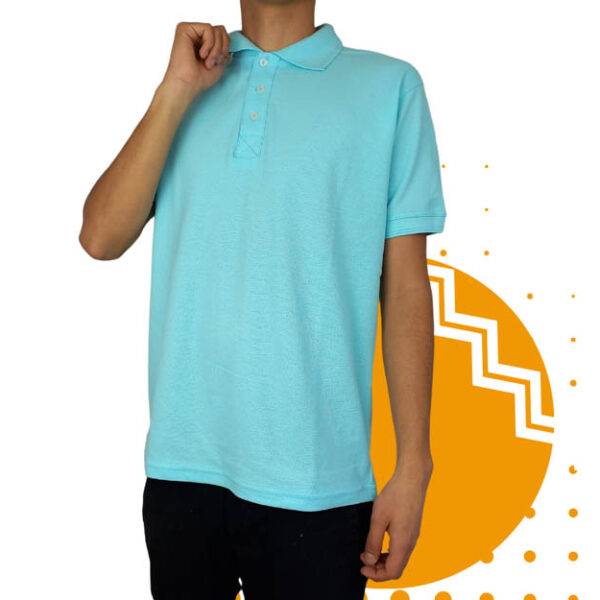 Playera polo hombre azul agua al mayoreo.