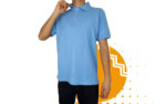 Playera polo hombre azul cielo al mayoreo.