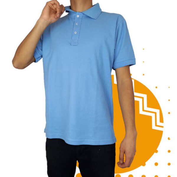 Playera polo hombre azul cielo al mayoreo.