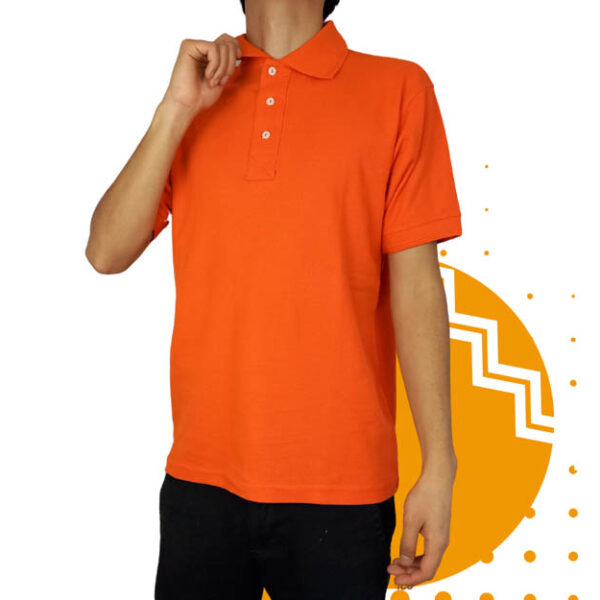 Playera polo hombre naranja al mayoreo.