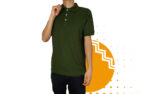 Playera polo hombre verde militar al mayoreo.