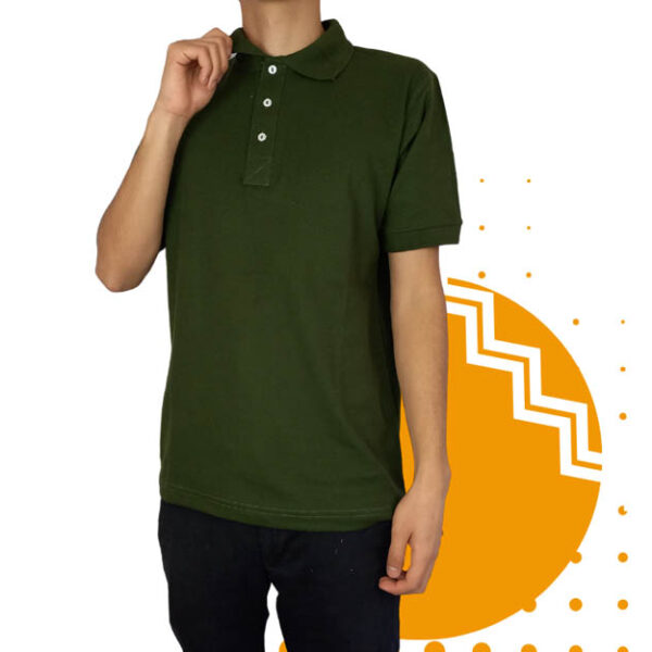Playera polo hombre verde militar al mayoreo.
