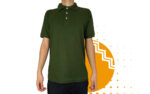 Playera polo hombre verde militar al mayoreo.