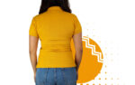 Playera polo mujer amarillo. Ideal para personalizar con tu logo.