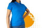 Playera polo mujer azul cielo. Ideal para personalizar con tu logo.