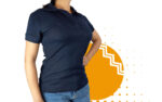 Playera polo mujer azul marino. Ideal para personalizar con tu logo.