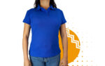 Playera polo mujer azul rey. Ideal para personalizar con tu logo.