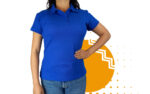 Playera polo mujer azul rey. Ideal para personalizar con tu logo.