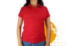 Playera polo mujer rojo. Ideal para personalizar con tu logo.