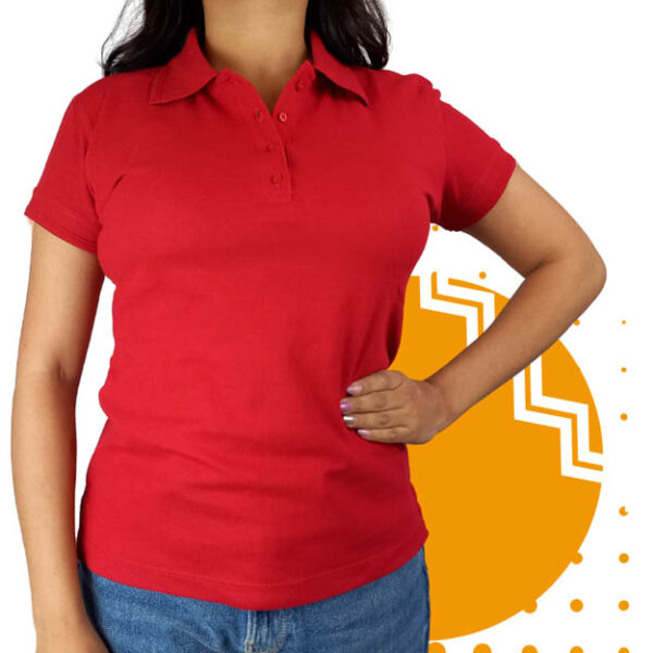 Playera polo mujer rojo. Ideal para personalizar con tu logo.