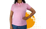 Playera polo mujer rosa. Ideal para personalizar con tu logo.