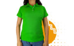 Playera polo mujer verde limón. Ideal para personalizar con tu logo.