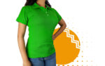 Playera polo mujer verde limón. Ideal para personalizar con tu logo.