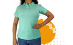 Playera polo mujer verde menta. Ideal para personalizar con tu logo.