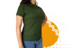 Playera polo mujer verde militar. Ideal para personalizar con tu logo.