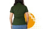 Playera polo mujer verde militar. Ideal para personalizar con tu logo.