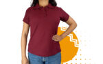 Playera polo mujer vino. Ideal para personalizar con tu logo.